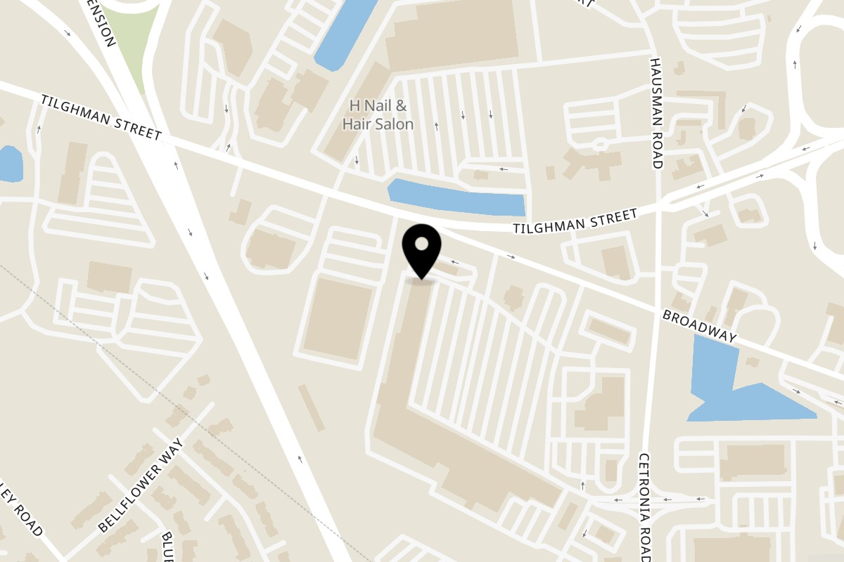 Map showing the location of Thai Origin Halal on 4686 Broadway in Allentown